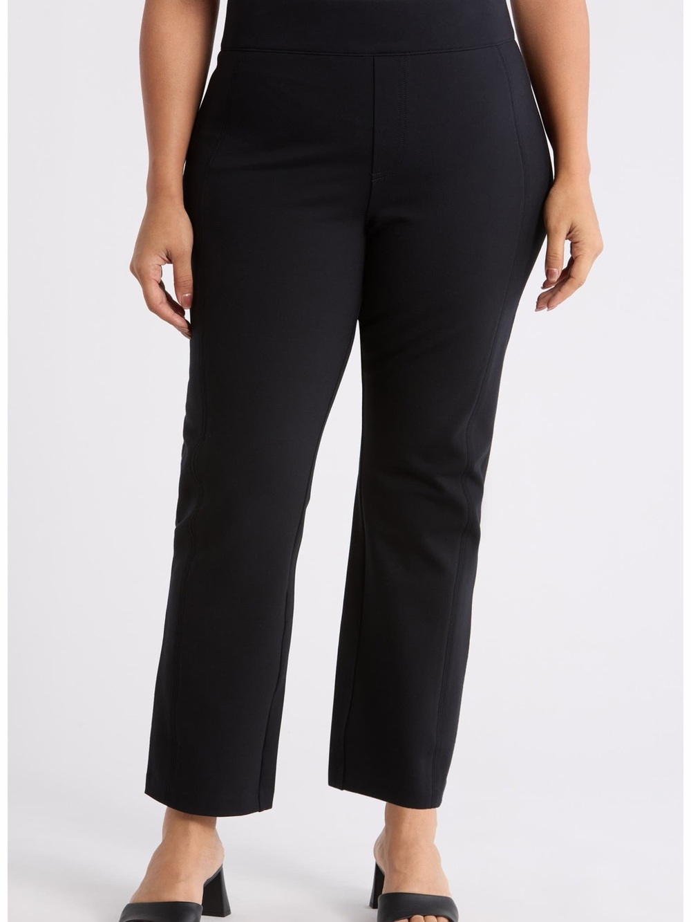 SPANX Black Straight-Leg Pull-On Pants